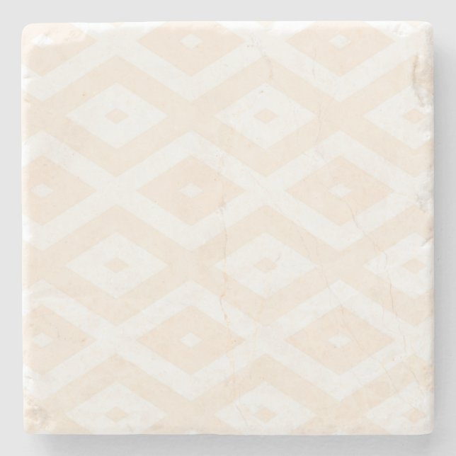 Posavasos De Piedra Beige and white diamond pattern (Anverso)