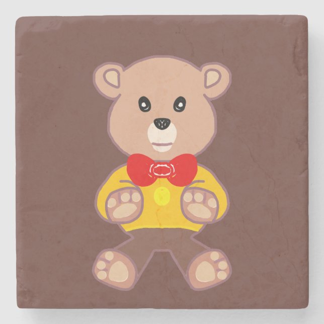 Posavasos De Piedra Beisge Teddy Bear Brown (Anverso)