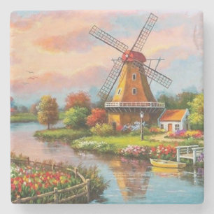Posavasos De Piedra Bella Artes Country Windmills