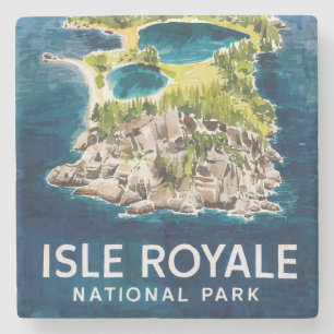 Posavasos De Piedra Belleza acuática del Parque Nacional Isle Royale