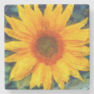 Posavasos De Piedra Belleza de girasol