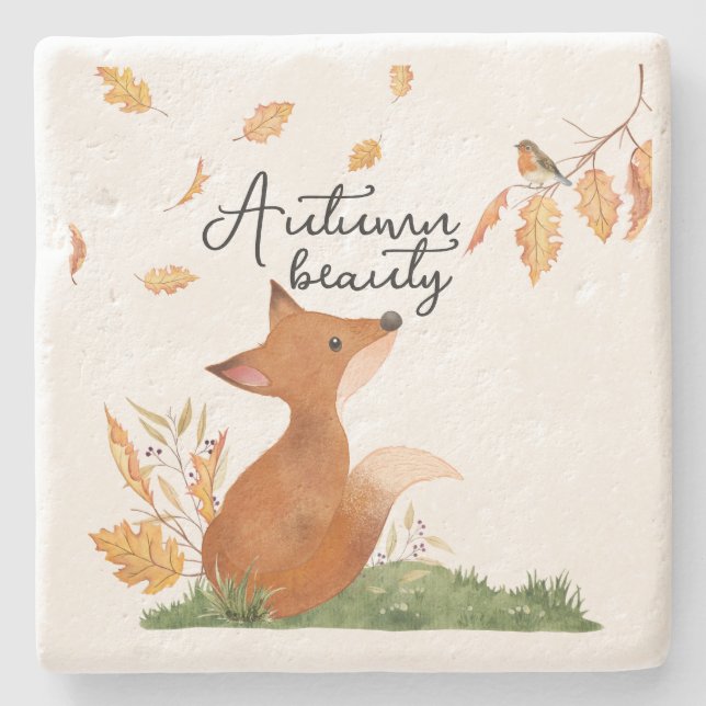 Posavasos De Piedra Belleza de otoño (Anverso)