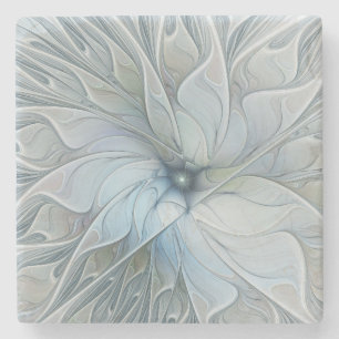 Posavasos De Piedra Belleza elegante arte abstracto fractal flor moder
