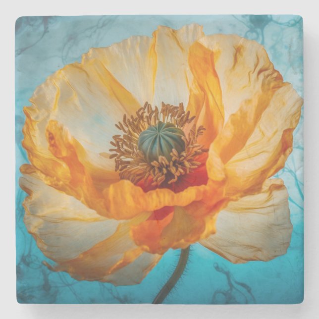 Posavasos De Piedra Belleza naranja (Anverso)