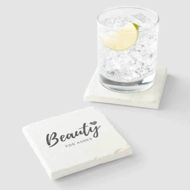 Posavasos De Piedra Belleza por cenizas - Negro - Citas (Lateral)