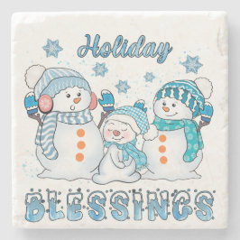 Posavasos De Piedra Bendiciones de vacaciones de las escarcha
