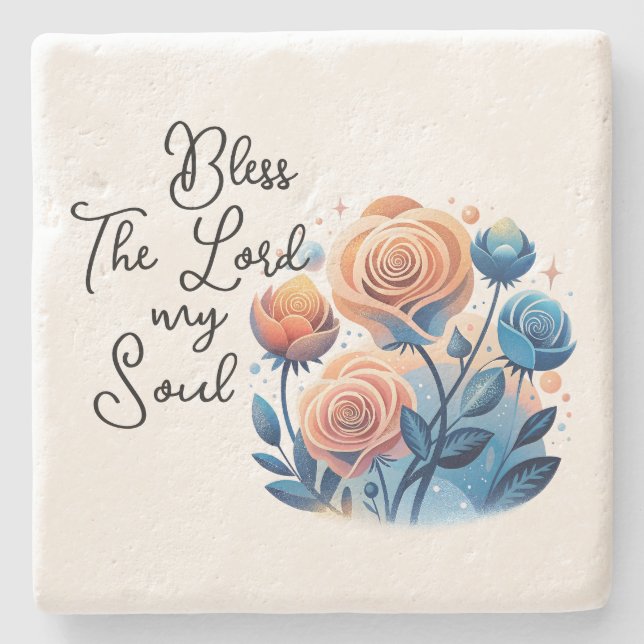 Posavasos De Piedra Bendiciones El Señor Mi Alma (Anverso)