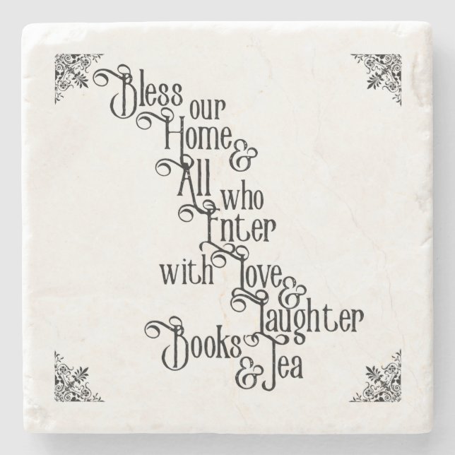 Posavasos De Piedra Bendiga nuestro hogar (Anverso)