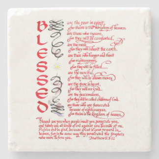 Posavasos De Piedra Bendito Mateo 5 3 12 Biblia Verse Cristiano
