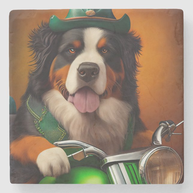 Posavasos De Piedra Berenesa Montaña Driving Bike St. Patrick's Day (Anverso)