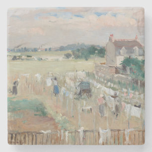 Posavasos De Piedra Berthe Morisot - Colgando la ropa para secar