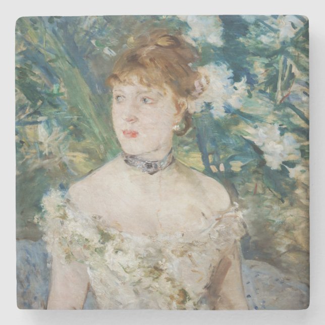 Posavasos De Piedra Berthe Morisot - Joven Chica en un vestido de bola (Anverso)