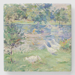 Posavasos De Piedra Berthe Morisot - Muchacha en un barco con gansos
