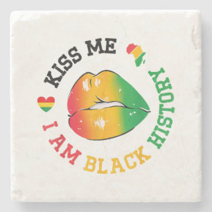 Posavasos De Piedra Bésame soy el mes de la historia negra afroamerica