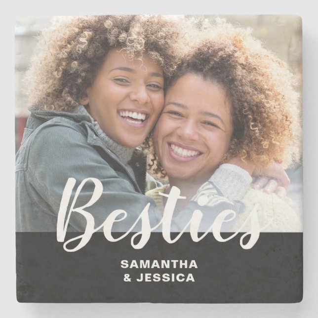 Posavasos De Piedra Besties de fotos (Anverso)