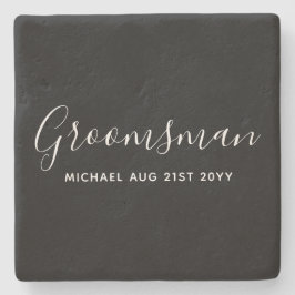 Posavasos De Piedra Bestman Groomsman GIFTS Classic Black