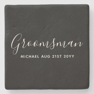 Posavasos De Piedra Bestman Groomsman GIFTS Classic Black