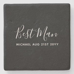 Posavasos De Piedra Bestman Groomsman GIFTS Classic Black