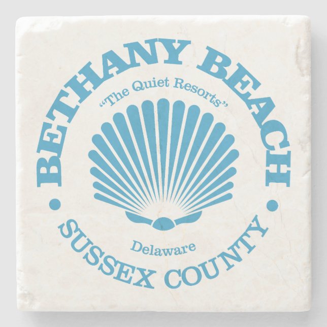 Posavasos De Piedra Bethany Beach (concha de mar) (Anverso)