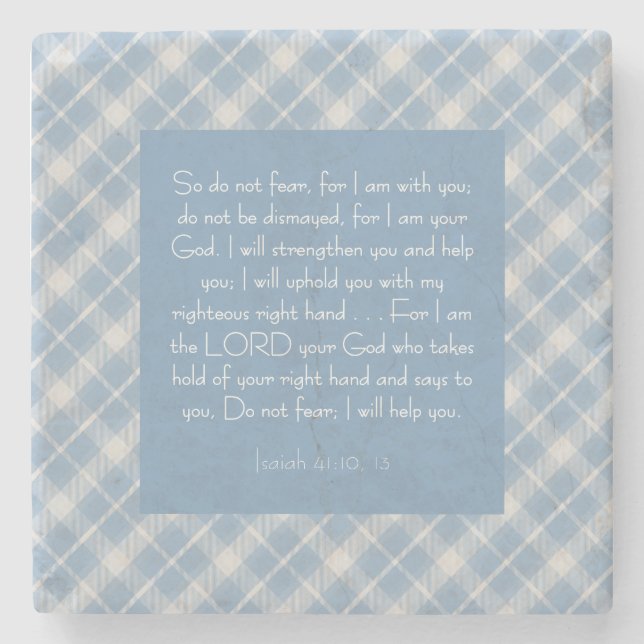 Posavasos De Piedra Biblia personalizable Verse Isaiah 41:10, 13 (Anverso)