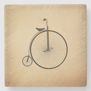 Posavasos De Piedra Bicicleta Antigua de Rueda Alta Rústica