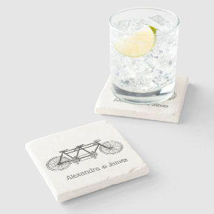 Posavasos De Piedra Bicicleta antigua para dos / Bicicleta tándem