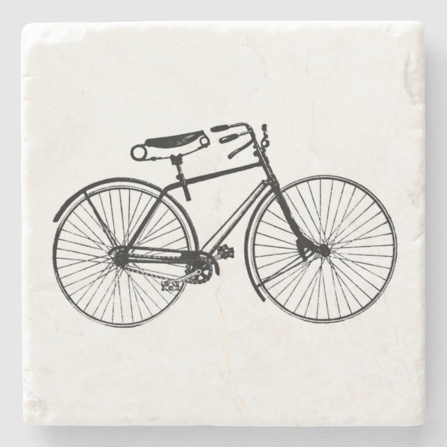 Posavasos De Piedra Bicicleta del vintage (Anverso)