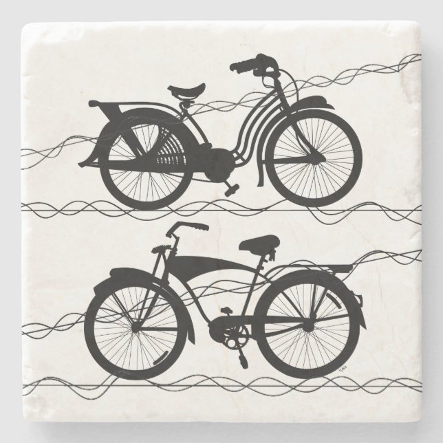 Posavasos De Piedra Bicicleta Negro 1 (Anverso)