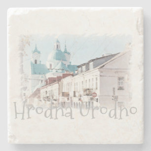 Posavasos De Piedra Bielorrusia Hrodna Grodno Cityscape Stone Coaster