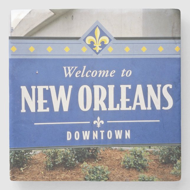 Posavasos De Piedra Bienvenida, Centro de Nueva Orleans, (Anverso)