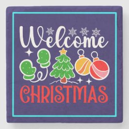 Posavasos De Piedra Bienvenido Navidad