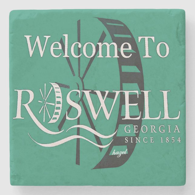 Posavasos De Piedra Bienvenidos A Roswell, Georgia, Pascua De Piedra D (Anverso)