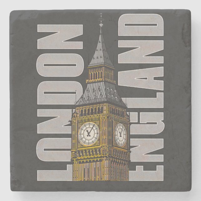 Posavasos De Piedra Big Ben Clock Tower Londres Reino Unido (Anverso)