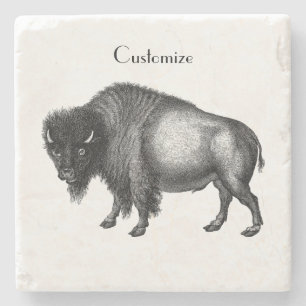 Posavasos De Piedra Big Bison Buffalo Thunder_Cove 
