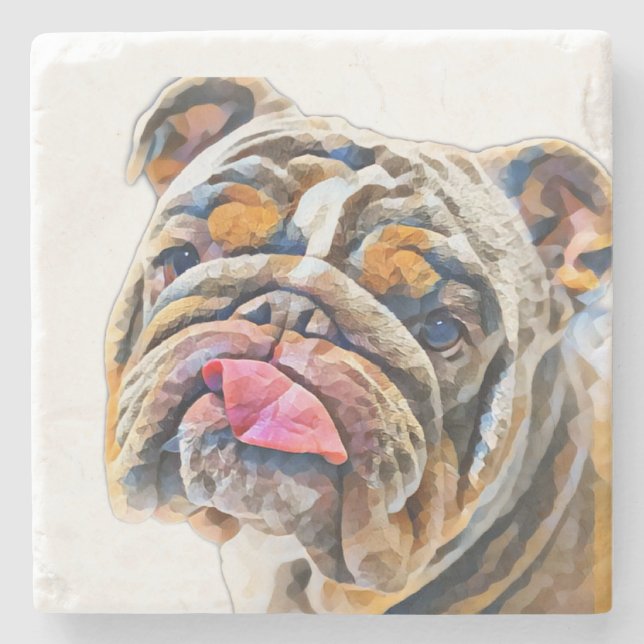 Posavasos De Piedra Biggie el gramo animal de Bulldog (Anverso)