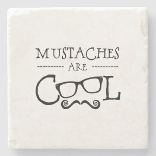 Posavasos De Piedra Bigotes Gafas Cool