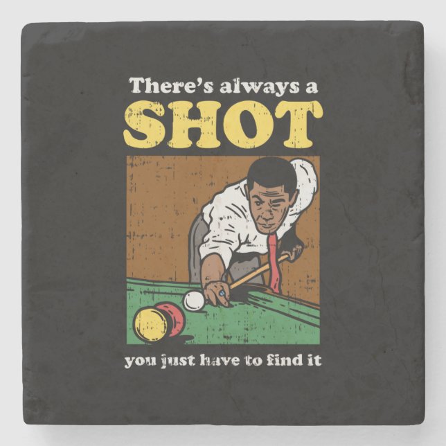 Posavasos De Piedra Billiard Snooker Retro (Anverso)