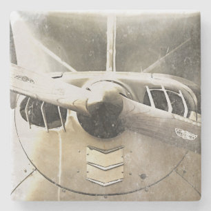 Posavasos De Piedra Biplanos Beige de la hélice del avión