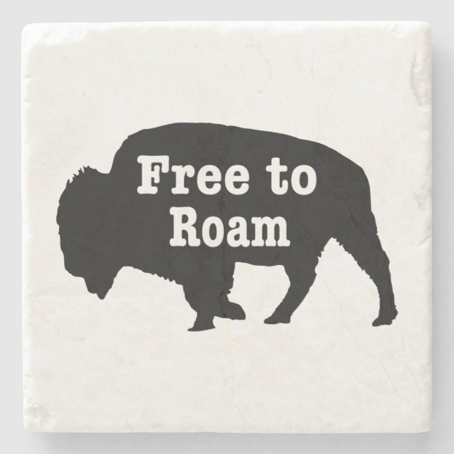 Posavasos De Piedra Bisonte Libre para Vagar (Anverso)