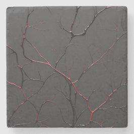 Posavasos De Piedra Black and Red Veins