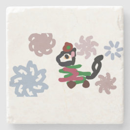 Posavasos De Piedra Black cat winter 