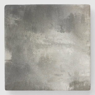 Posavasos De Piedra blanco y negro abstracto del grunge del arte