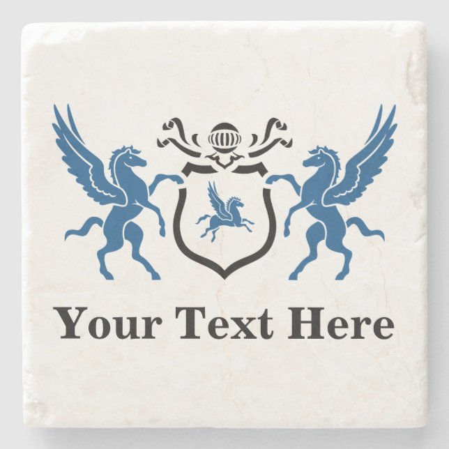 Posavasos De Piedra Blasón de encargo de Pegaso del texto (Anverso)