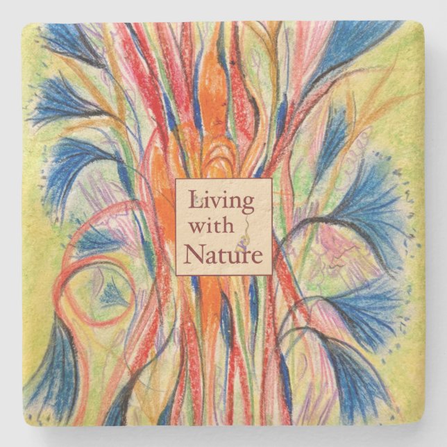 Posavasos De Piedra Bloom de flores botánicas - Personalizable (Anverso)