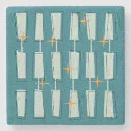 Posavasos De Piedra Bloques atómicos modernos de mediados de siglo Ver