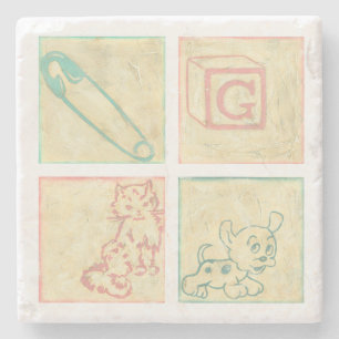 Posavasos De Piedra Bloques ilustración del bebé de Chariklia Zarris