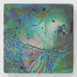 Posavasos De Piedra Blue Abalone Shell