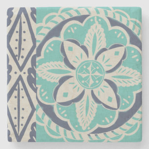 Posavasos De Piedra Blue Batik Tile IV