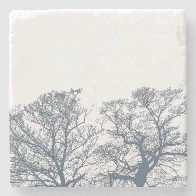 Posavasos De Piedra Blue Bottom Trees Tropical Boho (Anverso)