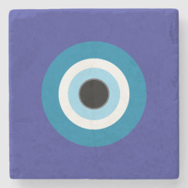 Posavasos De Piedra Blue Evil Eye Stone Coaster
